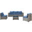 Ensemble de mobilier de patio en osier pour 5 personnes avec coussins confortables et table basse-290813212
