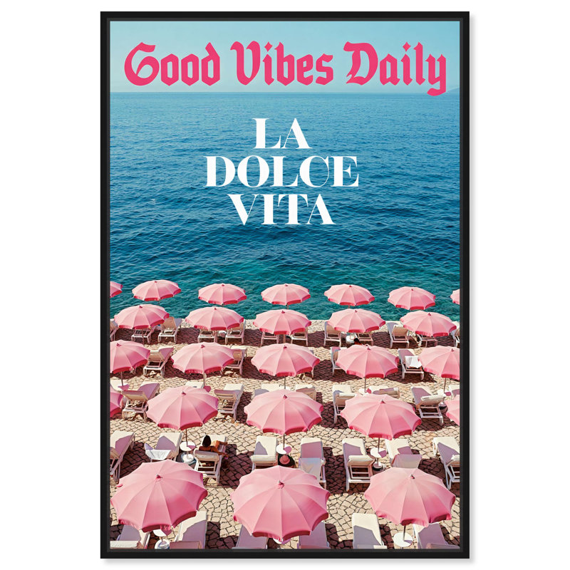 «Good Vibes», reproduction d'art sur toile par Art Remedy, H 25 po x l 17 po, Structure noire