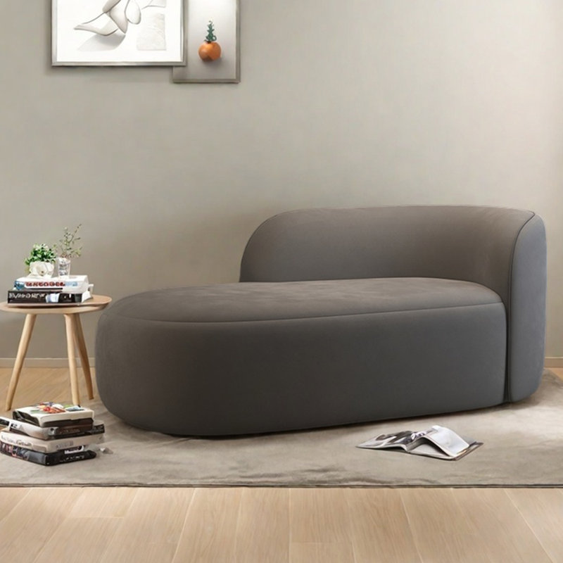 Simple and elegant sponge lounge chair, Gray, Right Hand Facing
