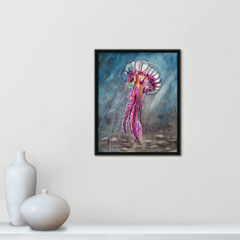 Imprimé «Jelly Fish» par Mike Ragan pour , H 21,5 po x l 17,5 po, Espresso