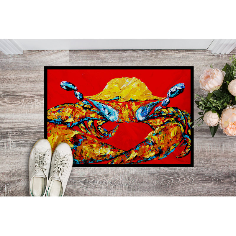 Tapis d'intérieur antidérapant Crab Fat and Sassy, Rectangle 1 pi 6 po x 2 pi 3 po