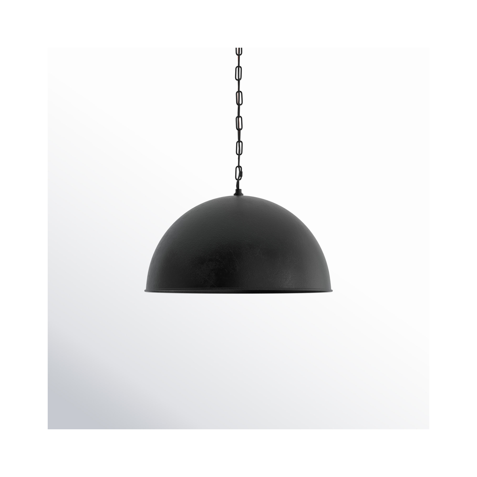 Najuma Single Light Metal Iron Dimmable Pendant, Vintage Black, 10" H x 15" W x 15" D