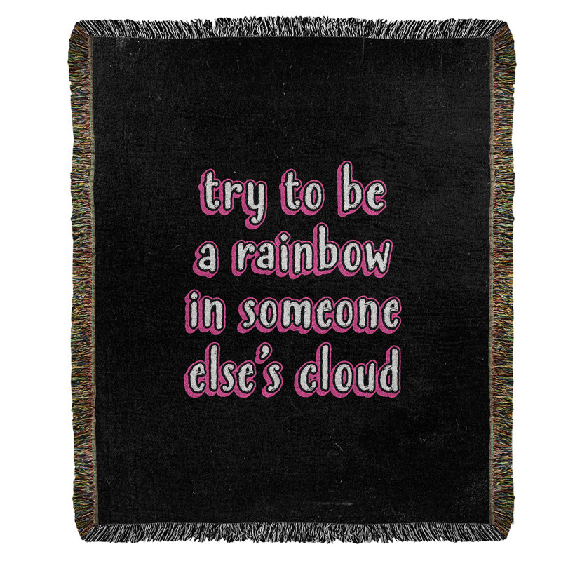 Hand Woven Throw Blanket, 60" L x 50" W, Pink