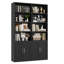 Bibliothèque standard en bois avec portes et 8 tablettes ouvertes Kirklyn-101287698