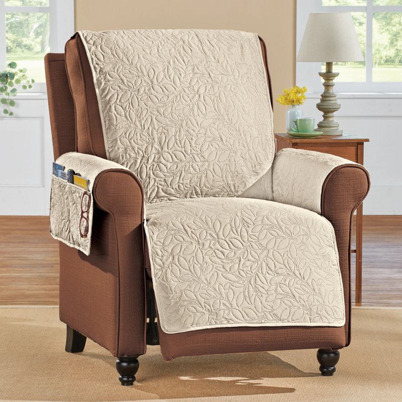 Protecteur de mobilier à motif de feuilles, Beige