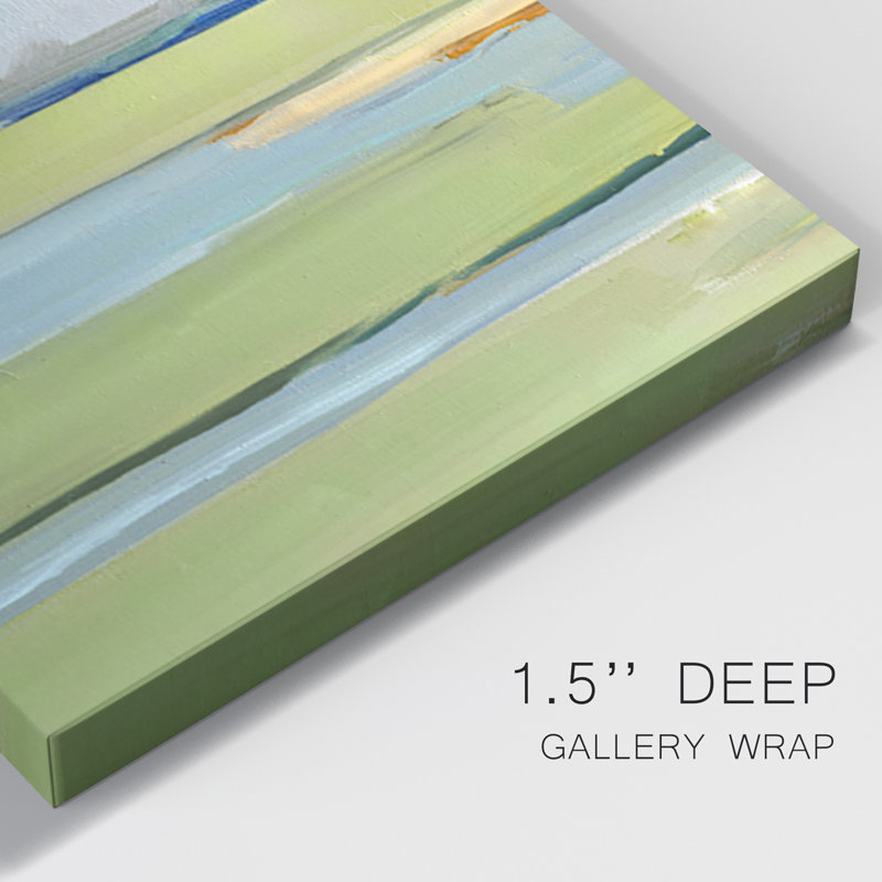 Pastel Horizon II - Toile tendue avec châssis de qualité supérieure - Prêt à accrocher, H 18 po x l 36 po x P 1 po