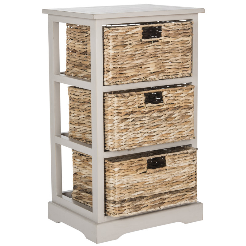 Painswick Solid Wood 3 - Drawer End Table, Vintage Grey