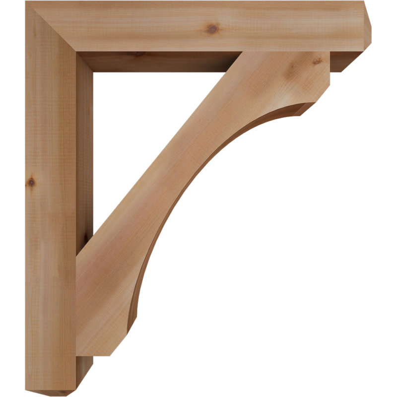 H Support en bois / corbeau, Western Red Cedar (Smooth), H 32 po x l 3,5 po x P 28 po