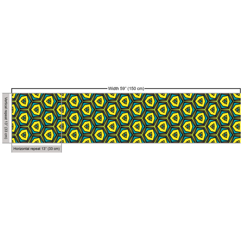 Chrishanna Colourful Vintage Hexagons Multi-Purpose Fabric