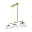 Luminaire suspendu linéaire à 3 lumières pour îlot de cuisine l 51,2 po avec dôme-776143718