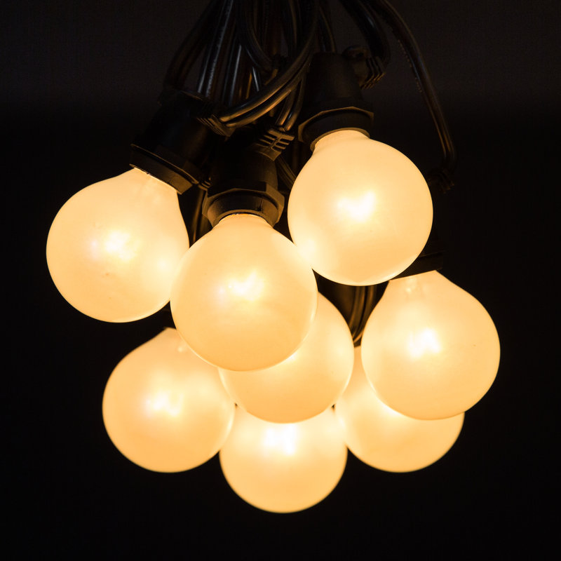 Guirlande de 25 lumières sphériques d'extérieur 25 pi, Noir