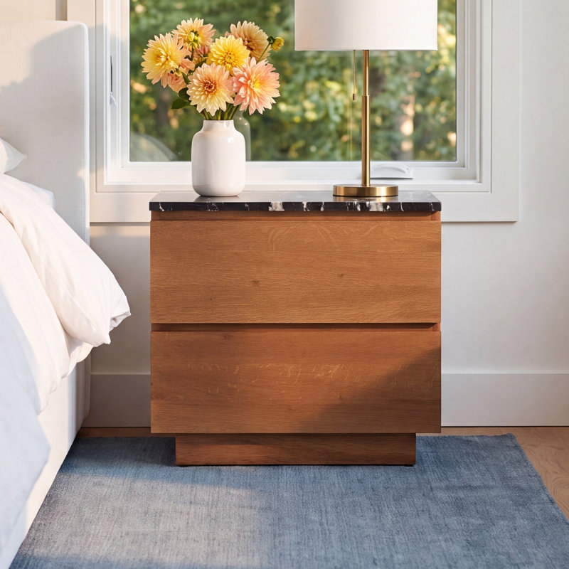 Greg Lilybelle Marble Top Nightstand