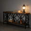 Table basse, canapé industriel, console à 2 niveaux-1046802718