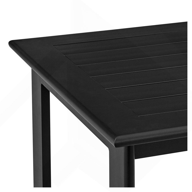 Outdoor Patio Counter Height Dining Table In Black Aluminum