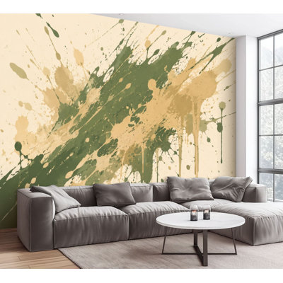 Papier peint adhésif peler et coller abstrait terre tonique éclaboussures diagonales coup de pinceau auto-adhésif amovible papier contact mural pour salon chambre à coucher H 100 po x l 144 po