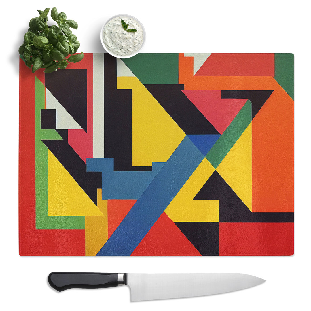 Abstract Bauhaus Vol.5  Glass Chopping Board
