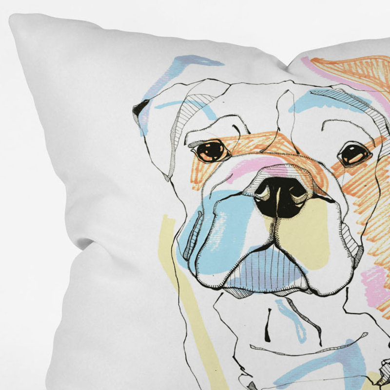 Coussin extérieur color bouledogue, 16 po x 16 po