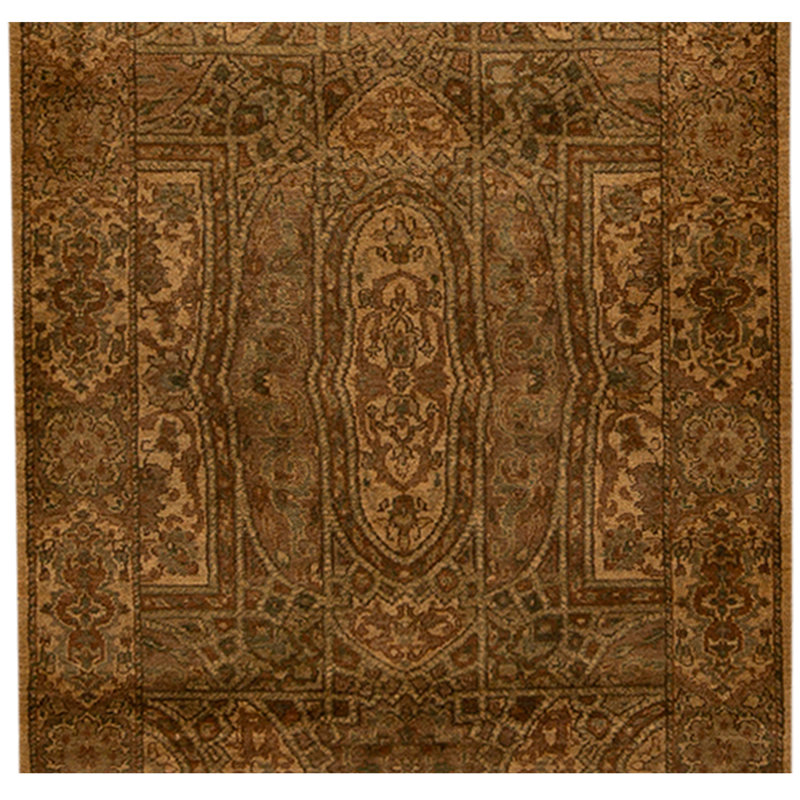 Wool Oriental Area Rug in Gold