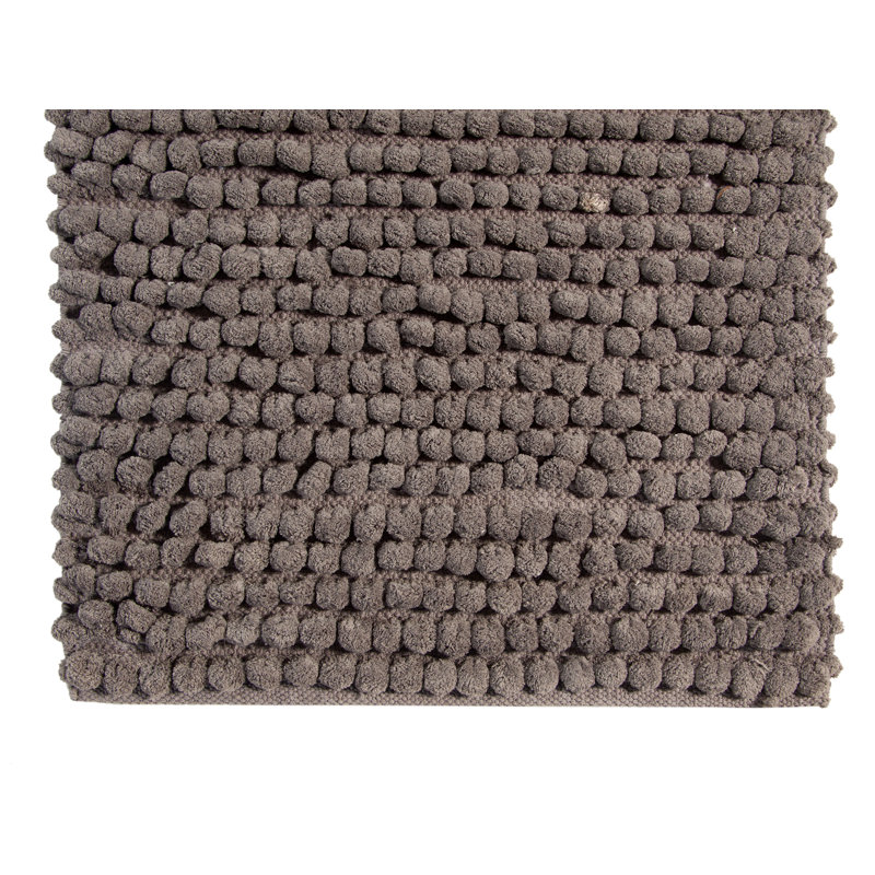 Tapis pour salle de bain tissé à la main Marveen, 34 po x 21 po, Blanc