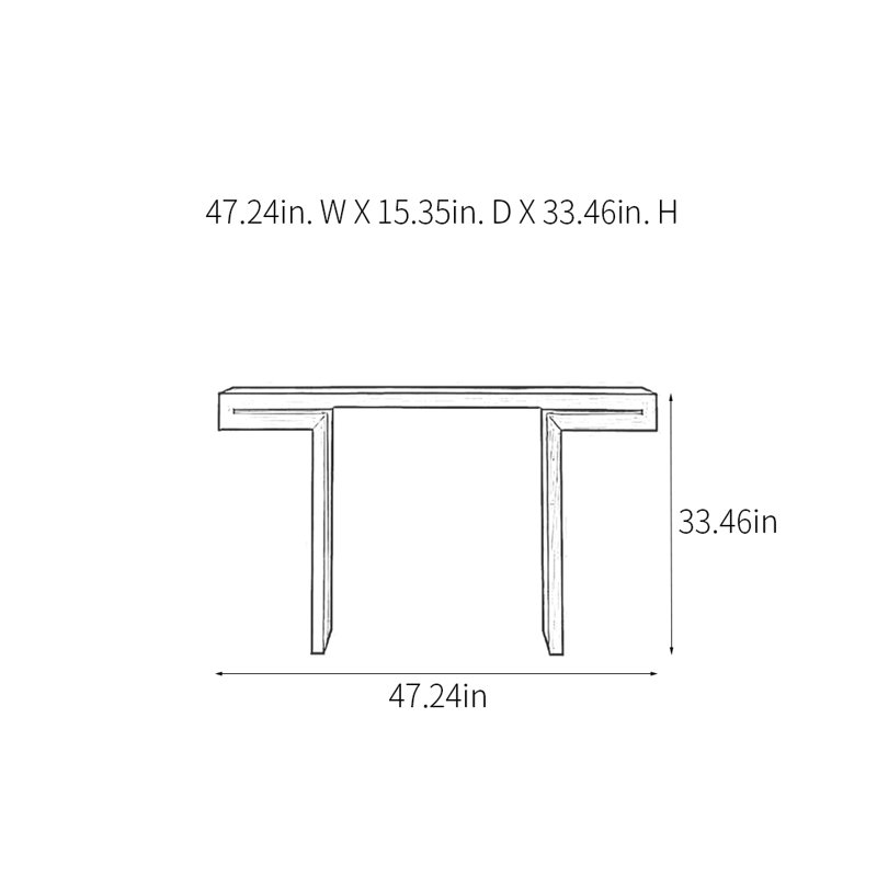 Console Modern Minimalist, H 33,46 po x l 47,24 po x P 15,35 po