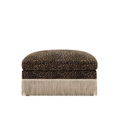 Ottoman Leopard Chenille -Brown Black(Only Include This Ottoman, Not The Sofa)