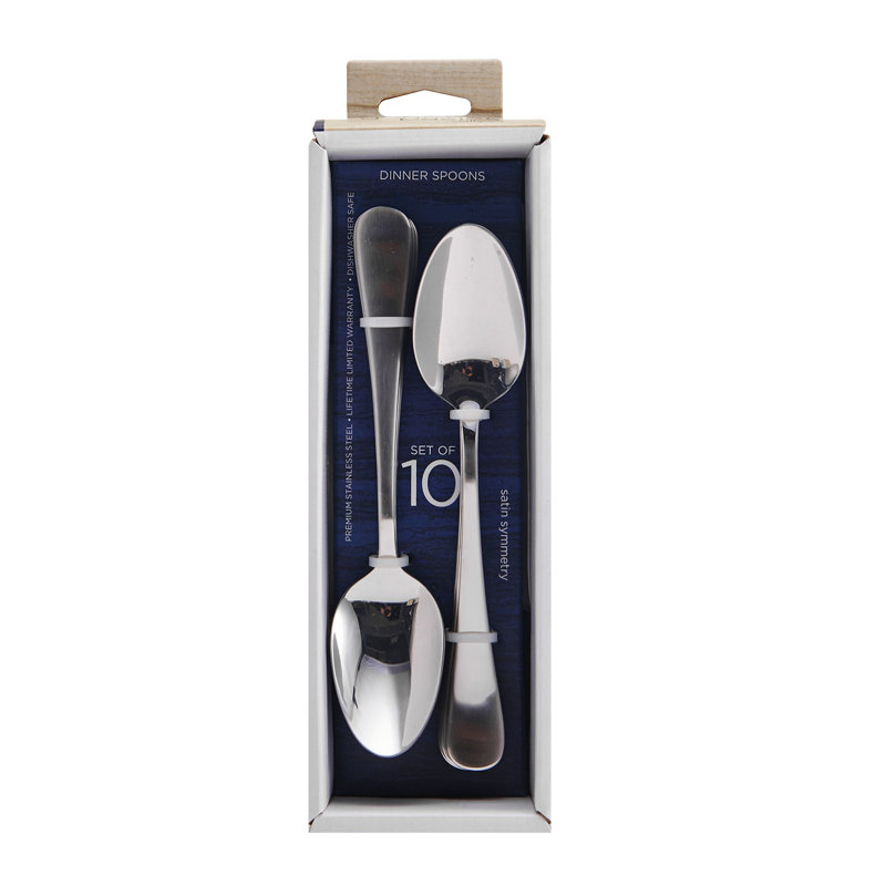 Satin Symmetry Stainless Steel Dinner Spoons