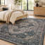 Tapis bleu marine antidérapant rétro-1344841378
