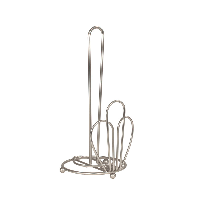 Bloom Metal Paper Towel Holder, Satin Nickel