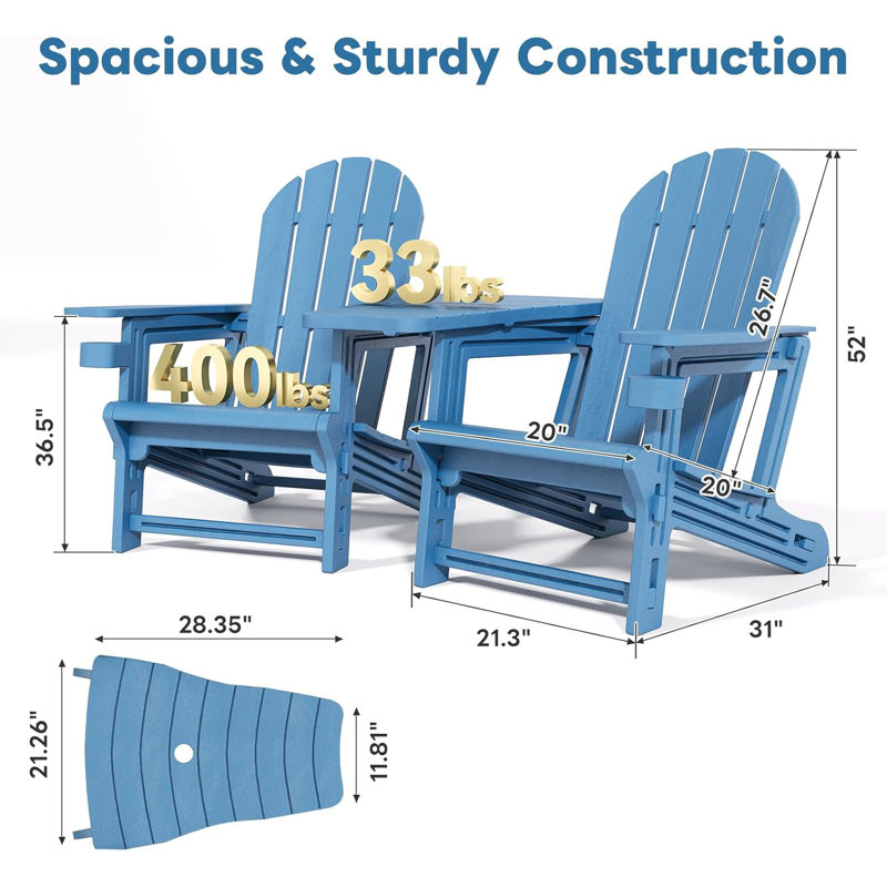 Ensemble de 2 chaises Adirondack