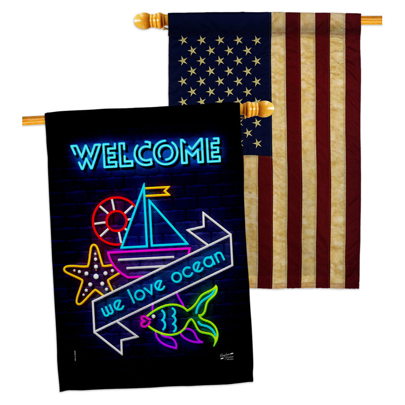 Drapeau de maison en polyester 2 côtés 40 x 28 po