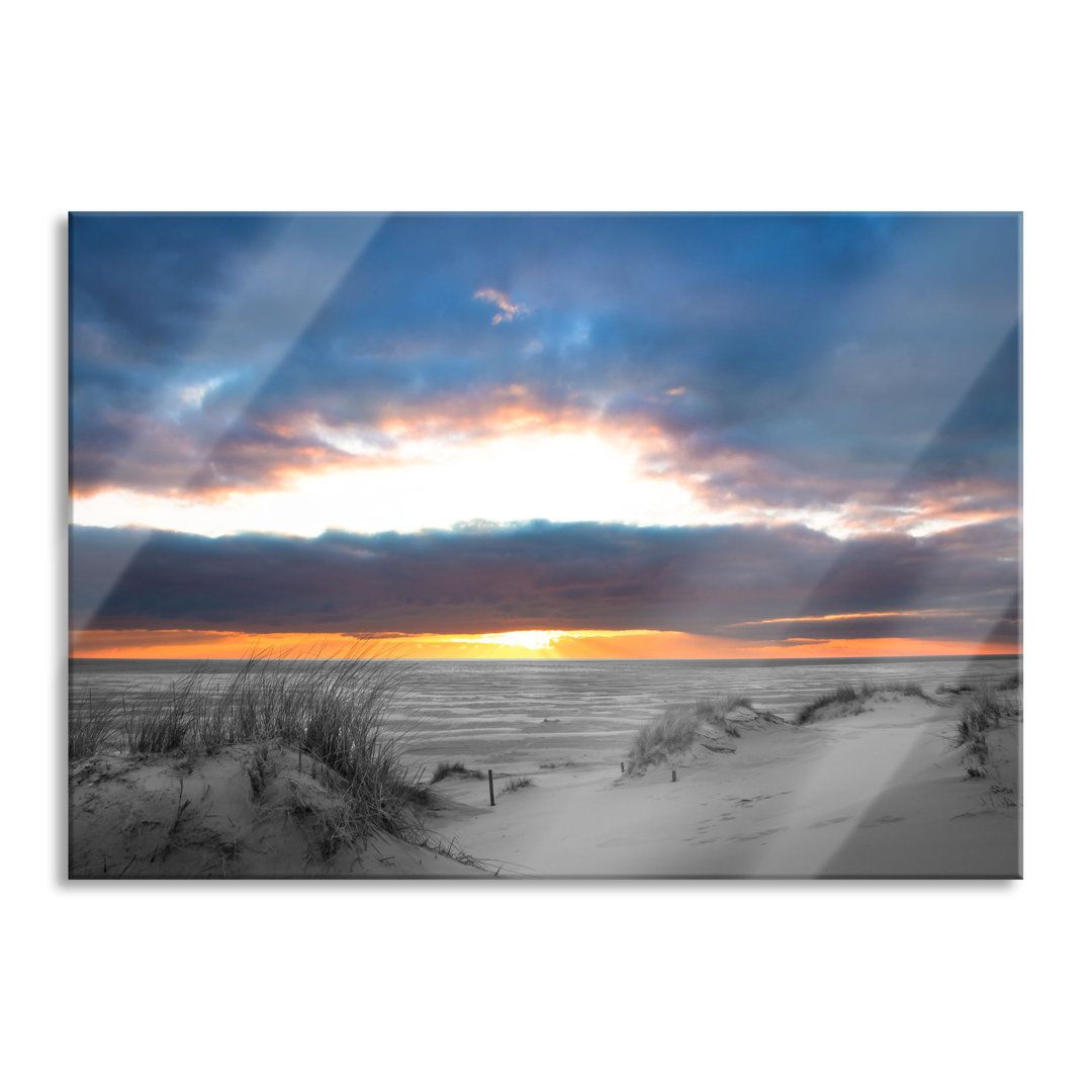 Glasbild | Wandbild Auf Echtglas | Nordseeküste Bei Sonnenaufgang | 2 Beige LF4814