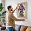 Purple Irises with Gold Frame Botanical - Wrapped Canvas-7454404-7454411