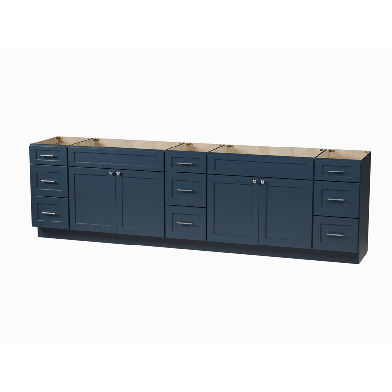 117'' Double Bathroom Vanity Base only, Blue