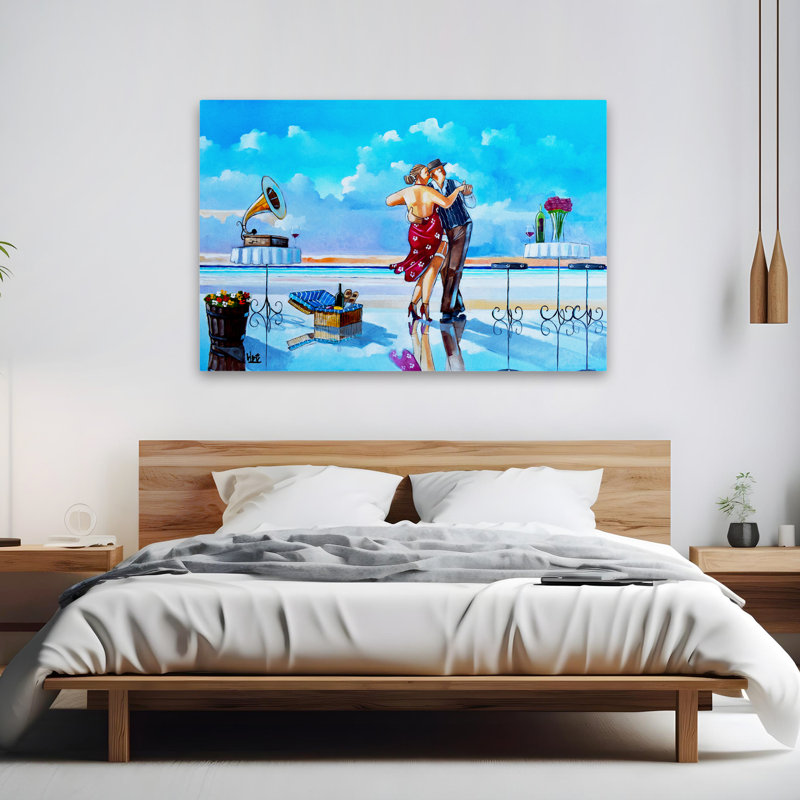 Coucher de soleil Lambada - Figurative Beaches Dance Romance Art, H 40 po x l 60 po