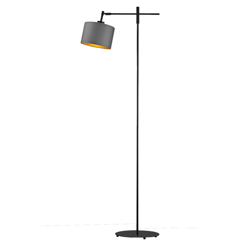 Brendi 145cm Swing Arm Floor Lamp, Black, Gray