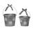  Metal 8.25 in. Gray Christmas Snowflake Buckets with Bow Set of 2