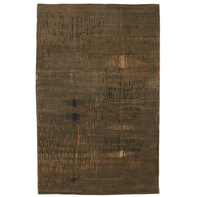 Prati Abstract Area Rug in Brown/Orange