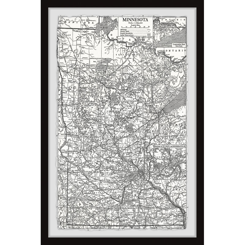 «Gray Minnesota Outline», cadre photo, H 24 po x l 16 po x P 1,5 po