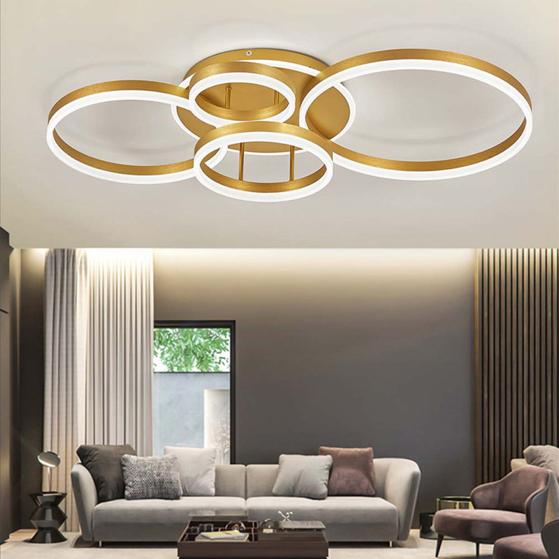 Frasher Classic Golden Loops Energy Efficient 5-Light 110cm LED Semi Flush Mount