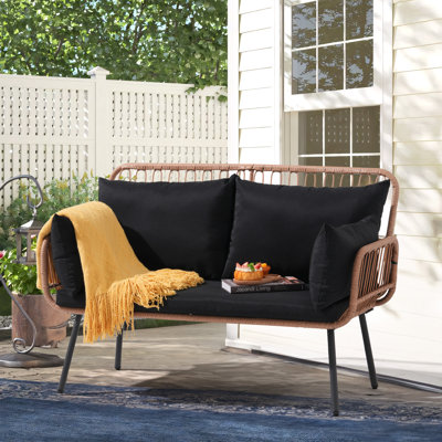 Outdoor Rattan Loveseat by George Oliver