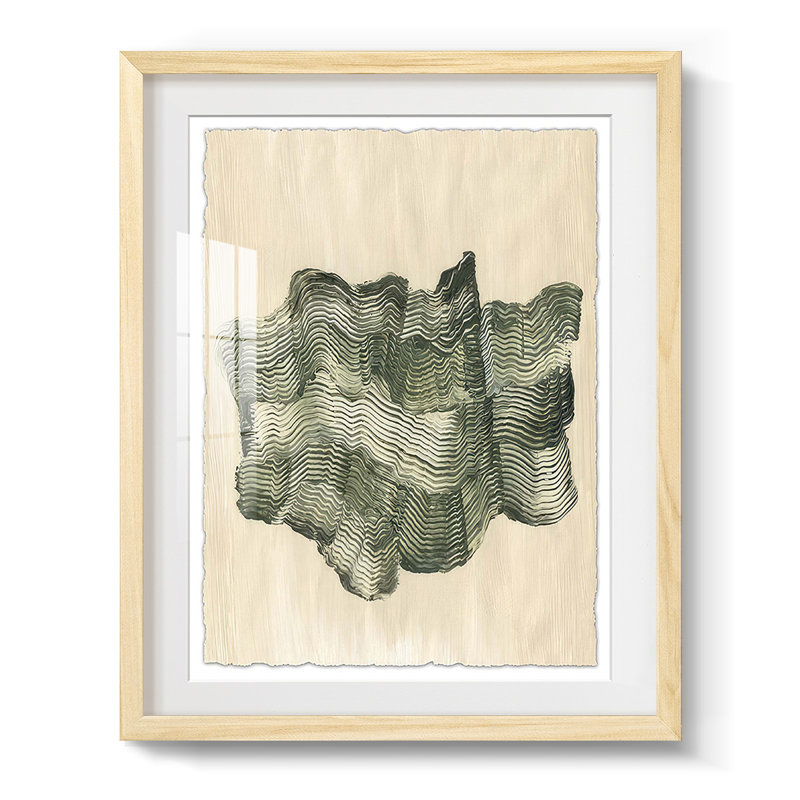 Chlorophylle II, Blanc, Papier avec cadre naturel