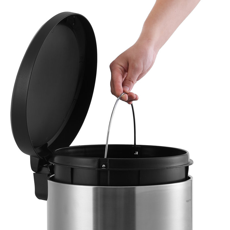 Steel Step On Kitchen Trash Can - 8 Gallons