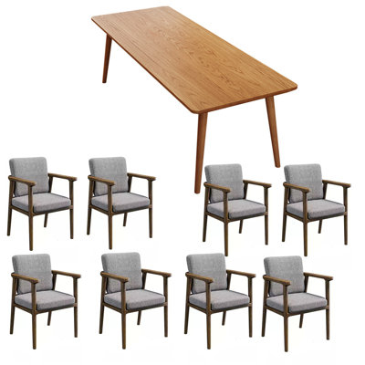 Combinaison de chaise de salle à manger simple en bois massif et frêne