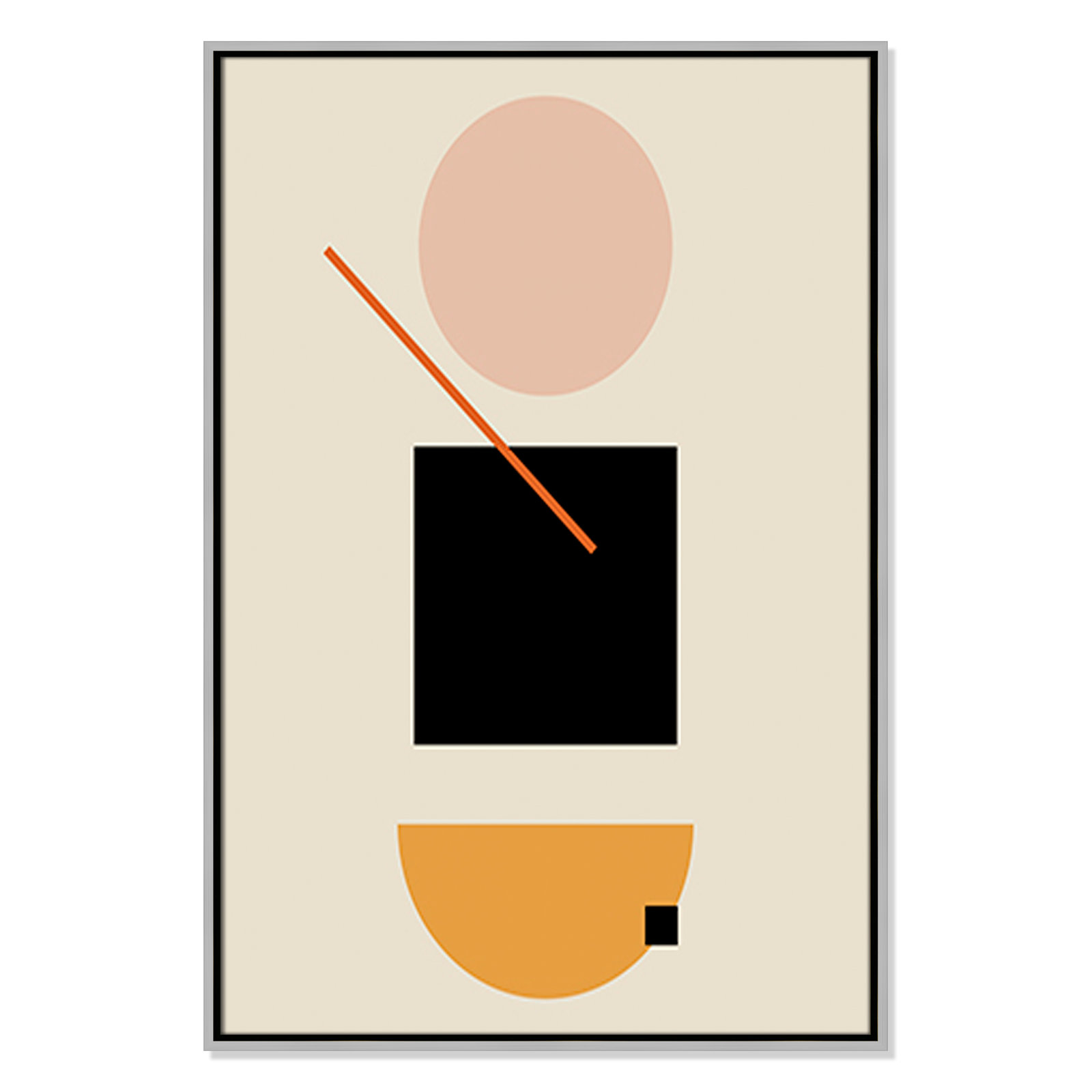 Simple Shapes Print, 37.5" H x 25.5" W x 2" D, Silver Framed