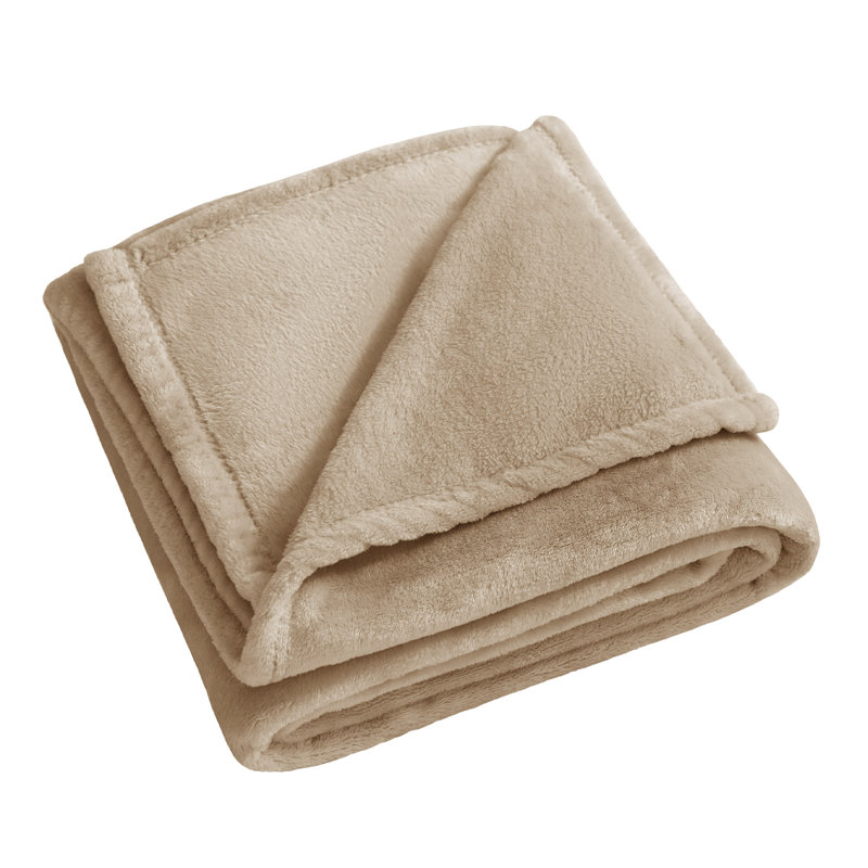 Couverture en molleton ultra douce réversible toutes saisons, Jeté, Taupe