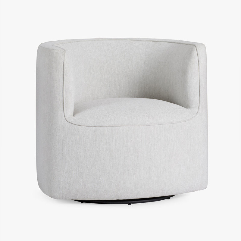 Chaise d'appoint pivotante demi-tonneau Dove Grey