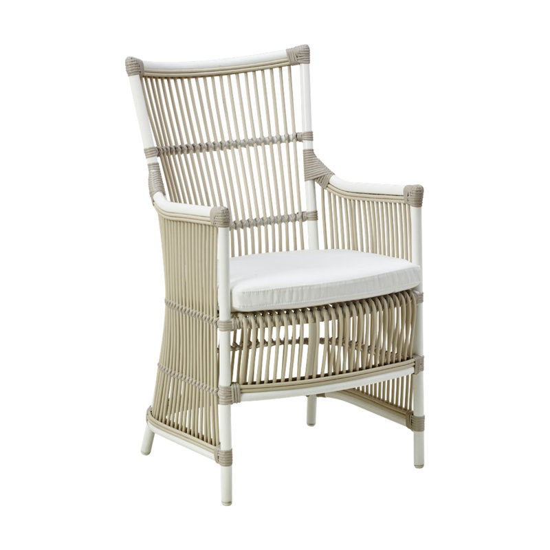 Fauteuil Davinci, Toile de voile goéland à motif géométrique Sun, Blanc colombe