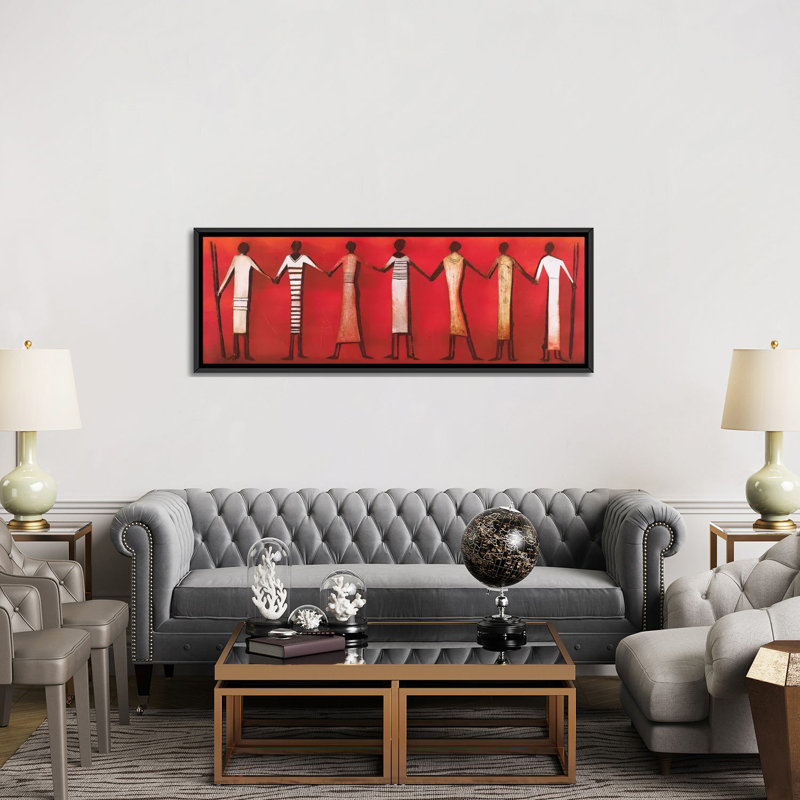 « figuras i », impression sur toile, H 12 po x l 36 po x P 1,5 po, Toile avec cadre noir