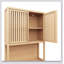 Armoire de rangement haute à double porte en bambou, grande capacité, idéale pour les salons et les salles à manger.