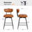 Modern Swivel Upholstered Metal Leg Low Back Counter Height Bar Stool